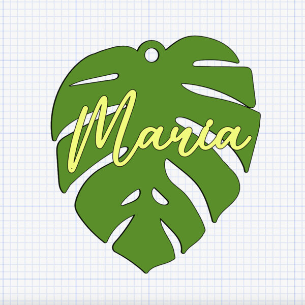 monstera printed tag