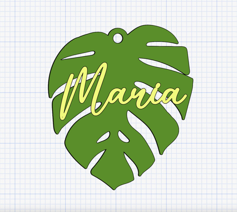 monstera printed tag