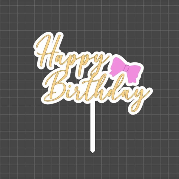birthday topper with bow preview