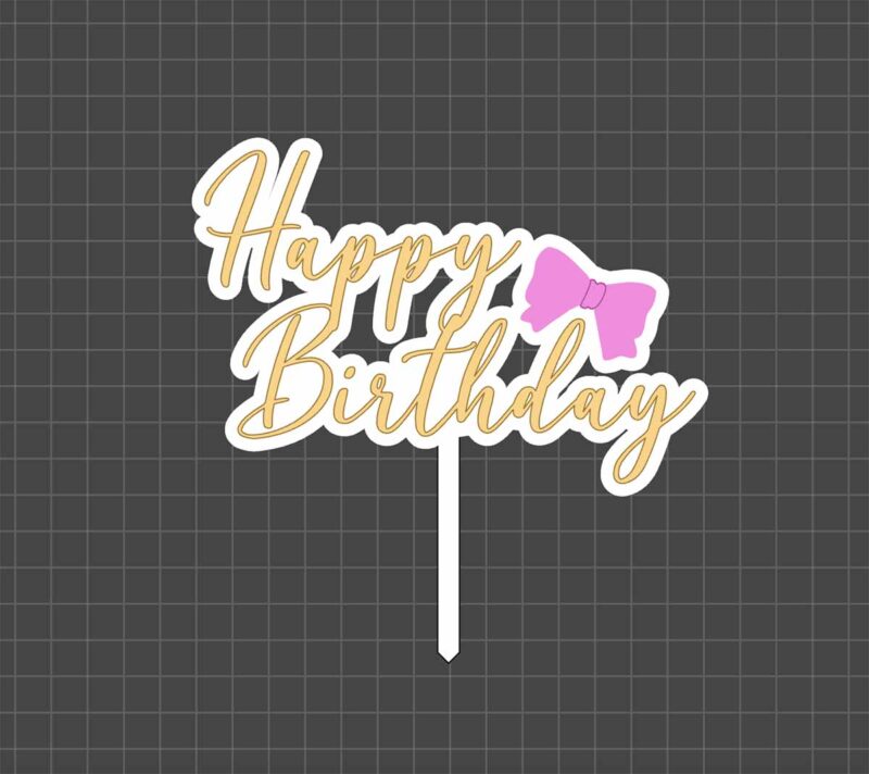 birthday topper with bow preview