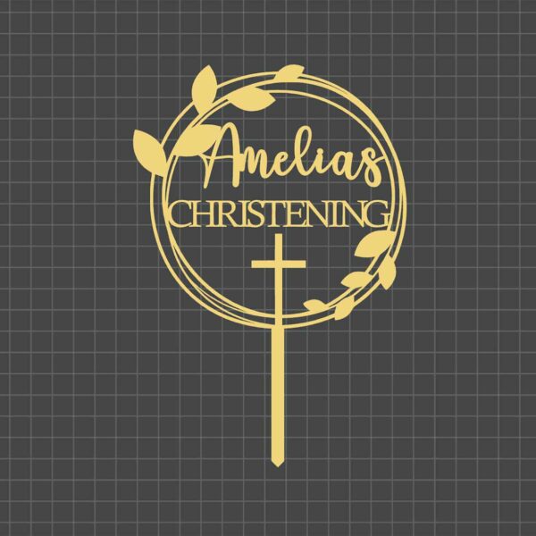 Christening topper with cross