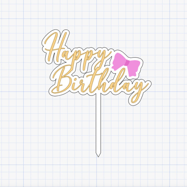 happy birthday topper with bow