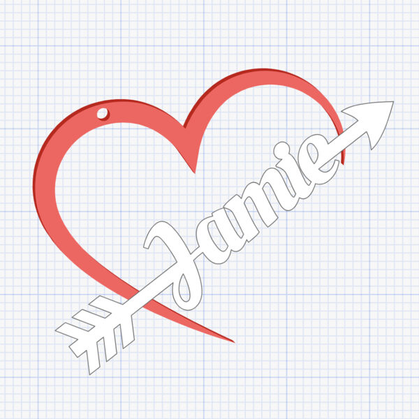 heart with name tag