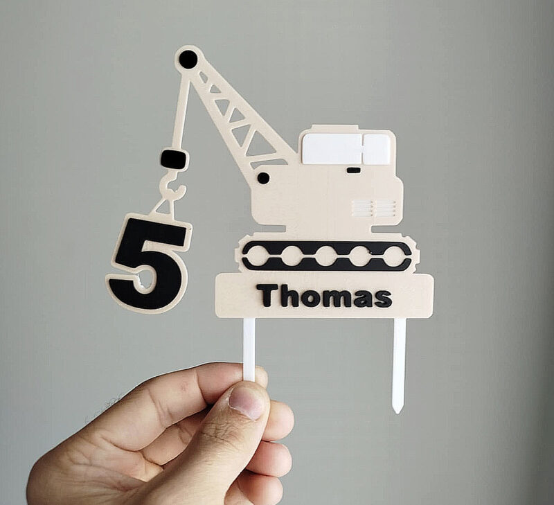 printed crane topper