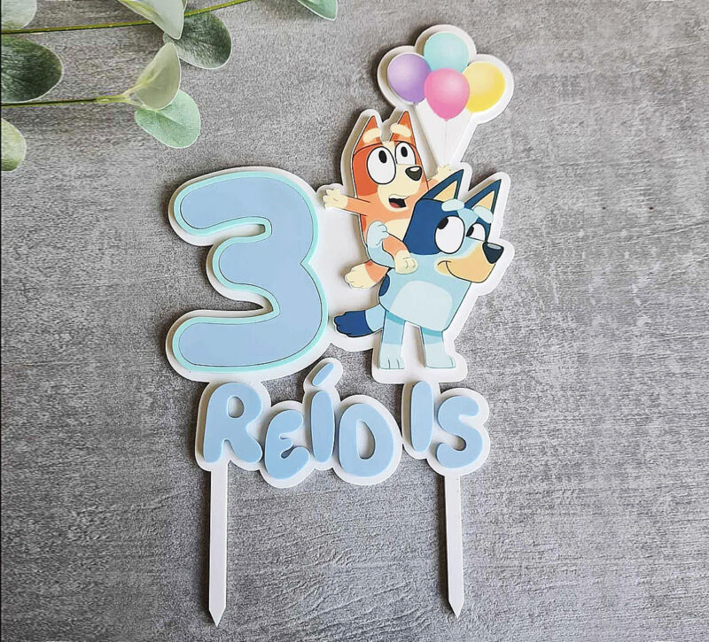 bluey and bingo cake topper