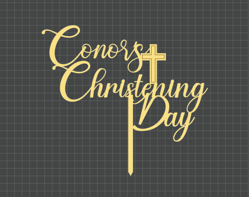 christening topper with cross preview