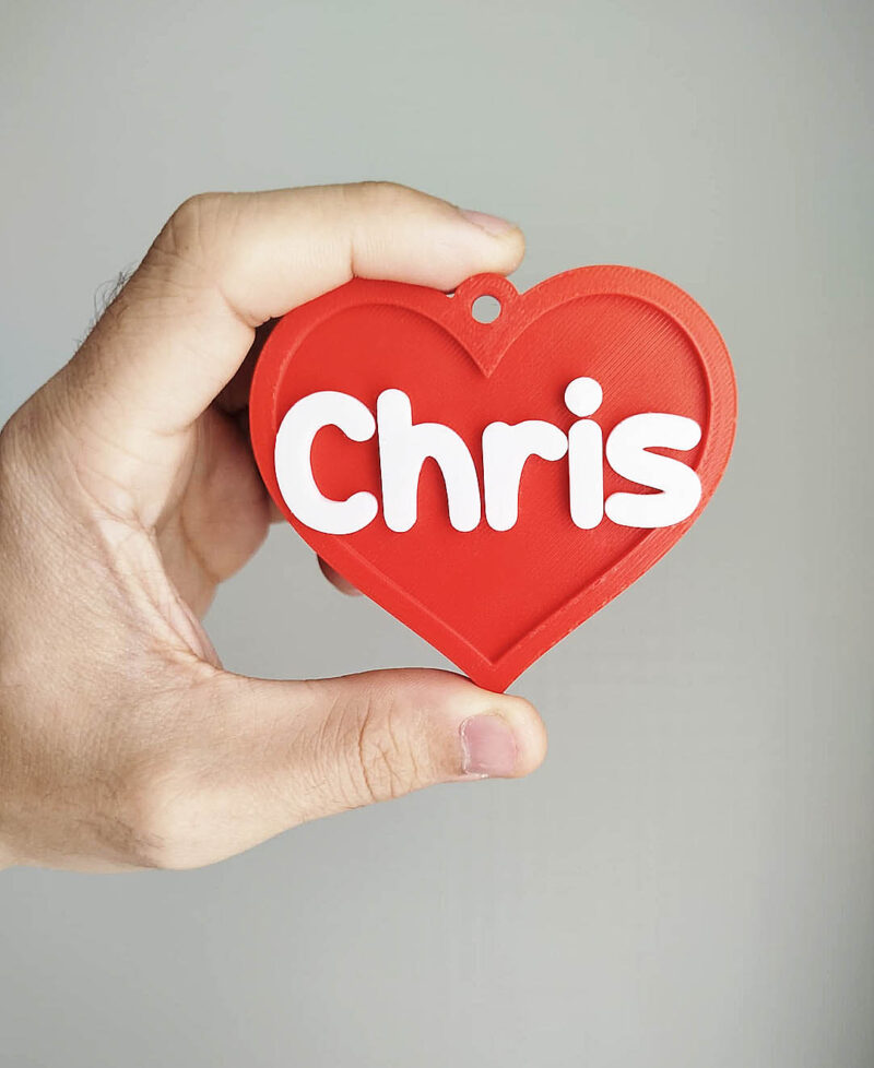 heart shaped name tag