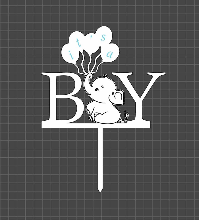 its a boy cake topper