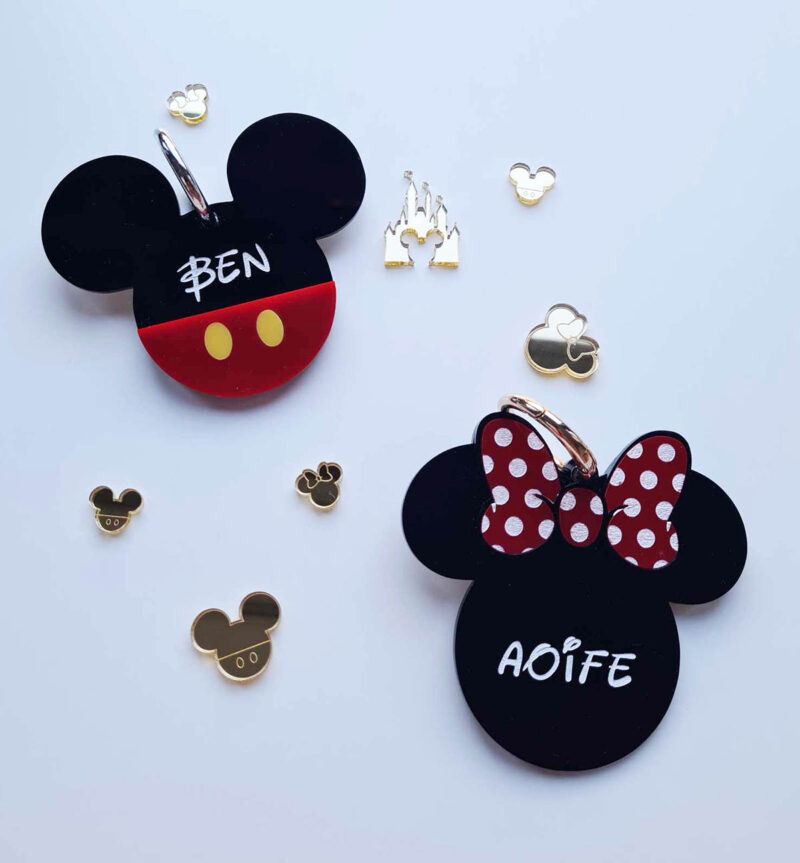 minnie and mickey mouse bag tags