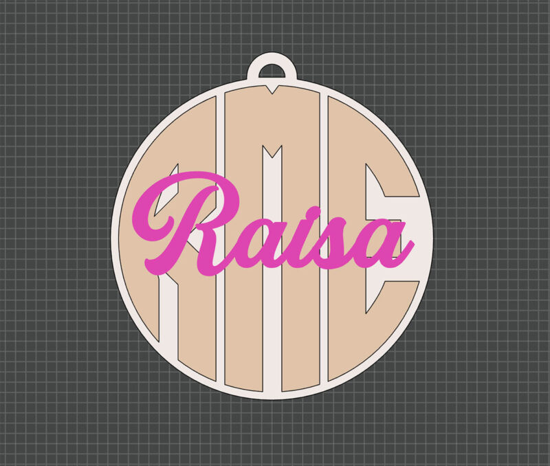 monogram keyring
