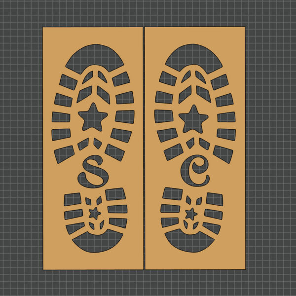 santa footprint stencils