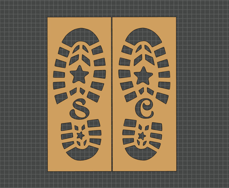 santa footprint stencils