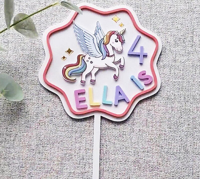 sublimated unicorn topper