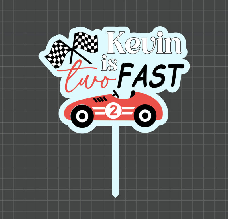 two fast cake topper
