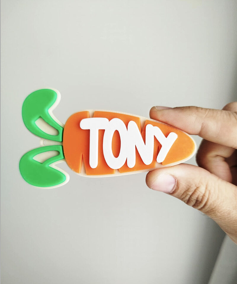 3d carrot name tag