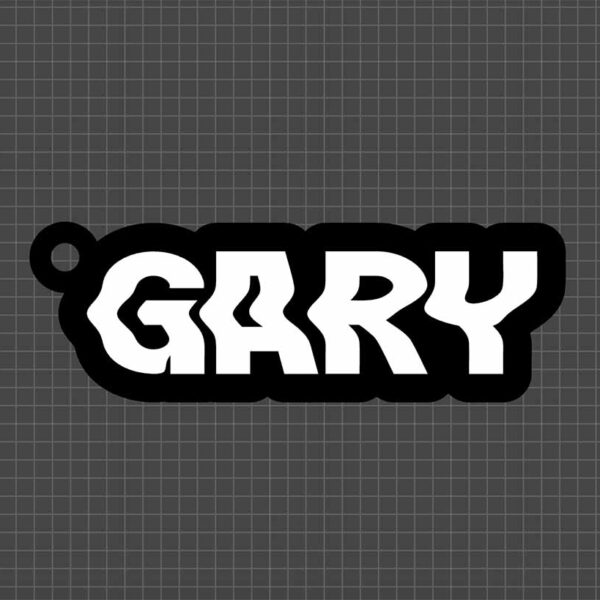 distorted name keychain