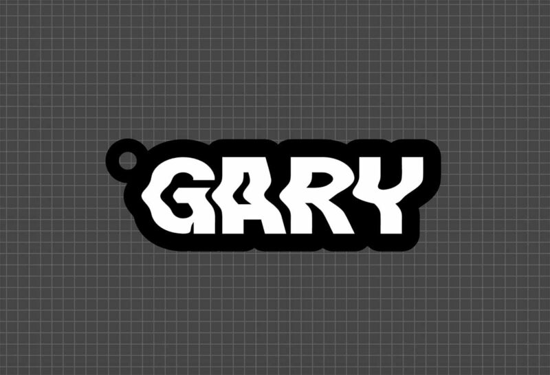 distorted name keychain