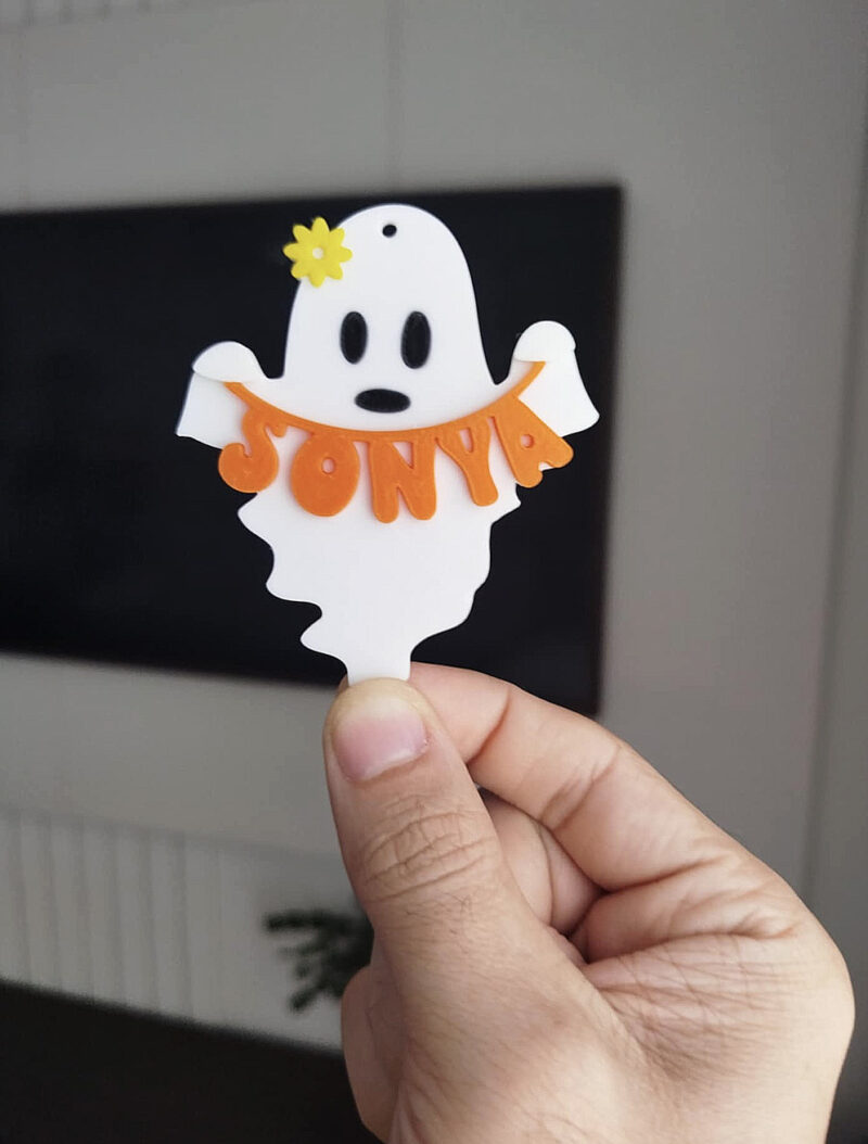 ghost keyring 3d printed