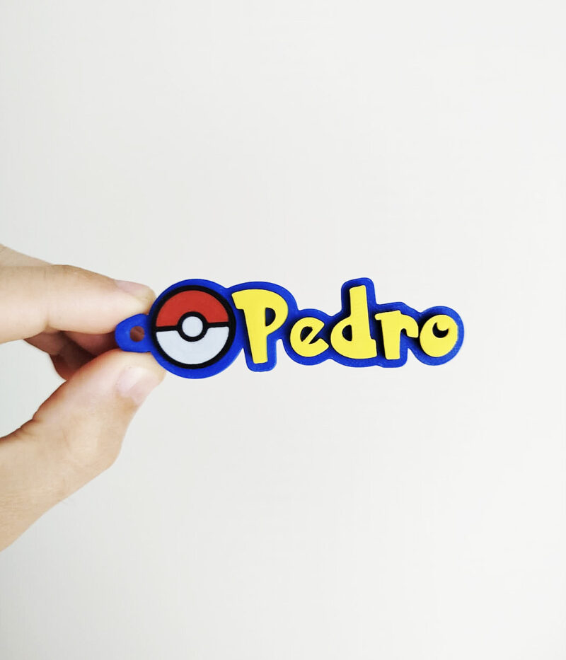 printed pokemon keychain