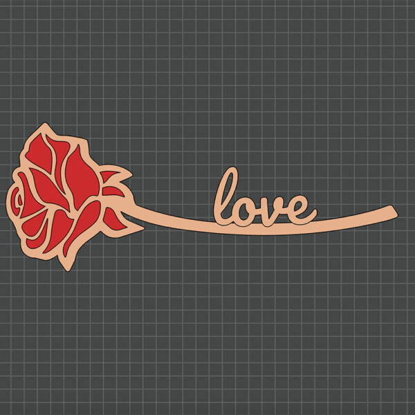 printed rose with text