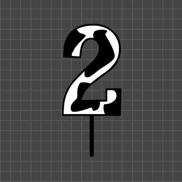 cow theme number topper