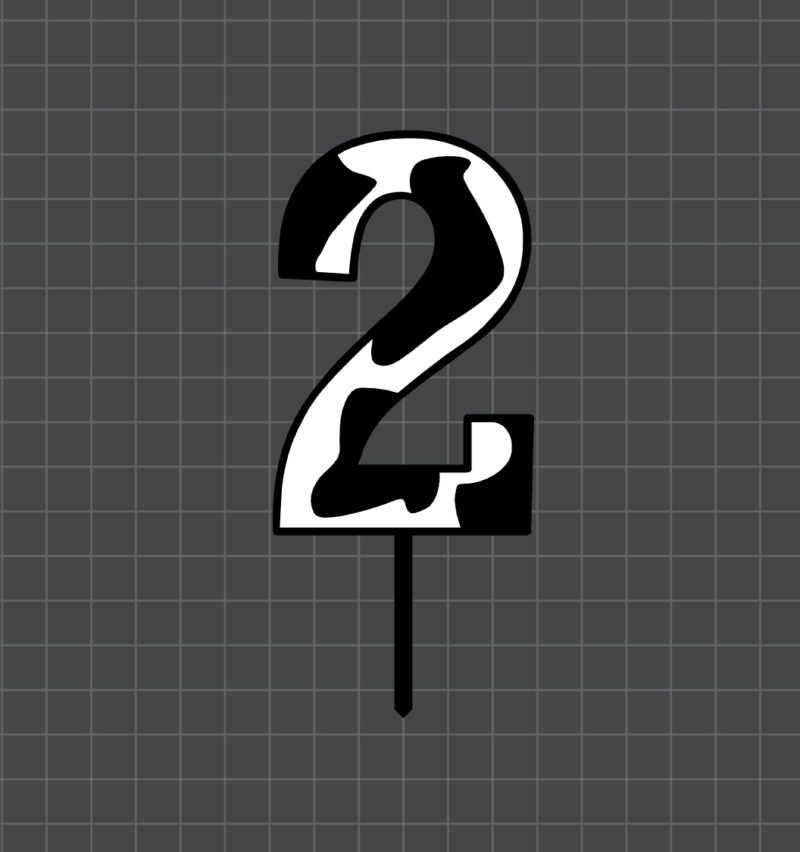 cow theme number topper