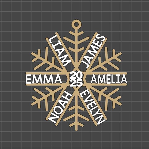 snowflake ornament with names