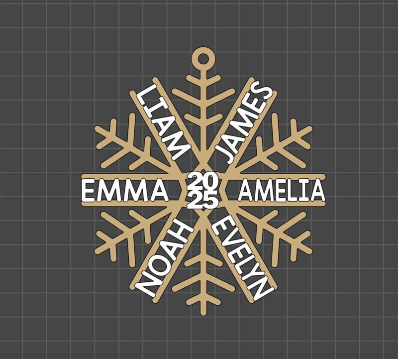 snowflake ornament with names