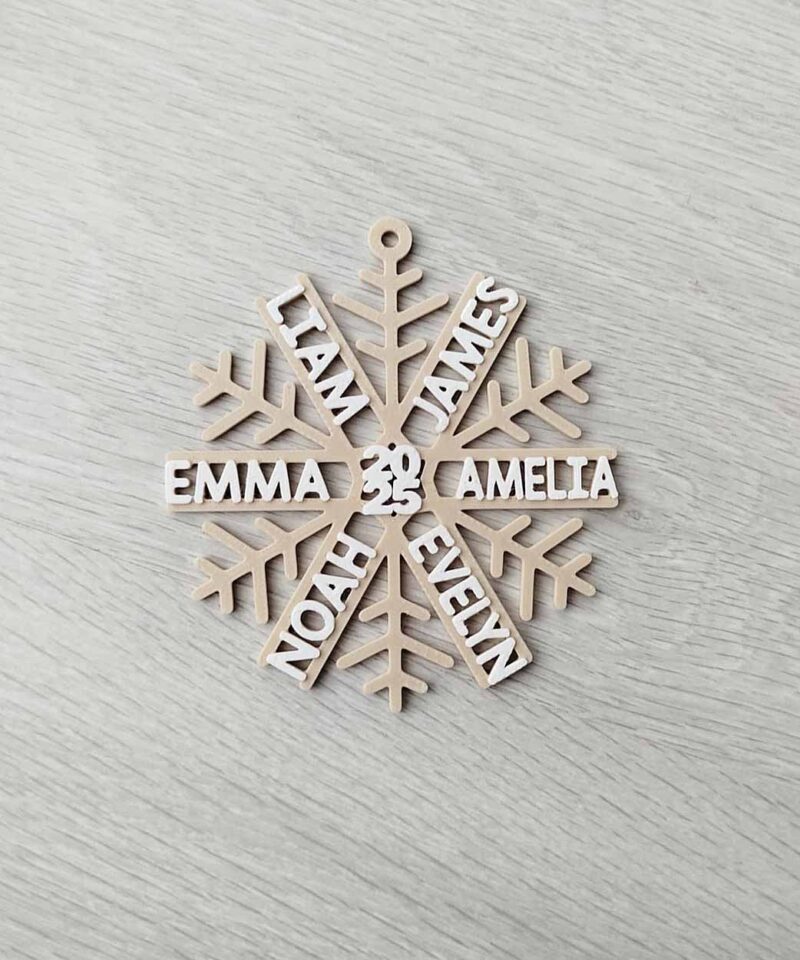 snowflake tree ornament with names