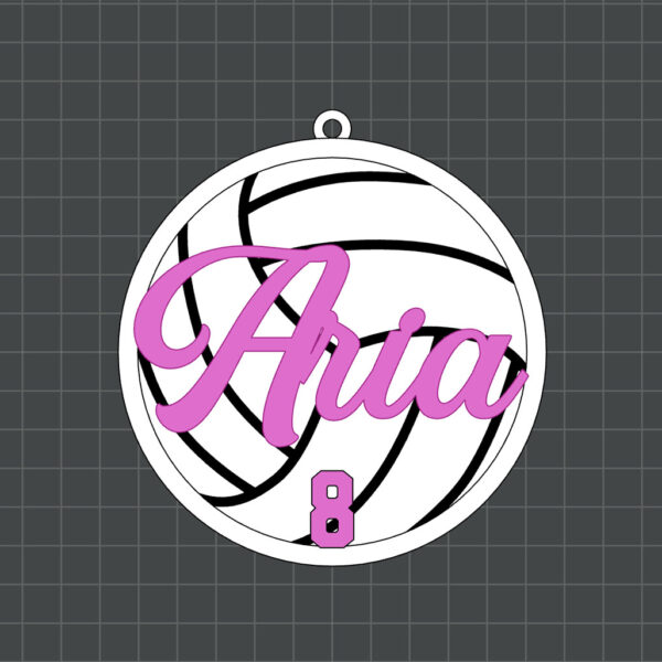 volleyball name bag tag