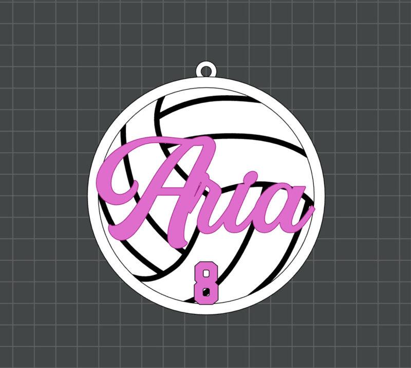 volleyball name bag tag
